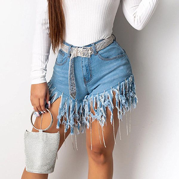 

shorts rhinestone crystal tassels plus size women distressed denim casual high waist jeans shorts fashion female trousers, White;black