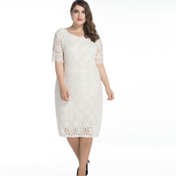 

casual dresses tuhao summer lace dress office lady plus size 9xl 10xl 8xl 7xl elegant women's femme red white cm127, Black;gray