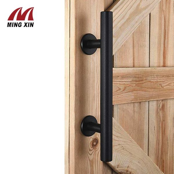 

handles & pulls 12 inchs sliding barn door handle stainless steel black wooden warehouse furniture hardware