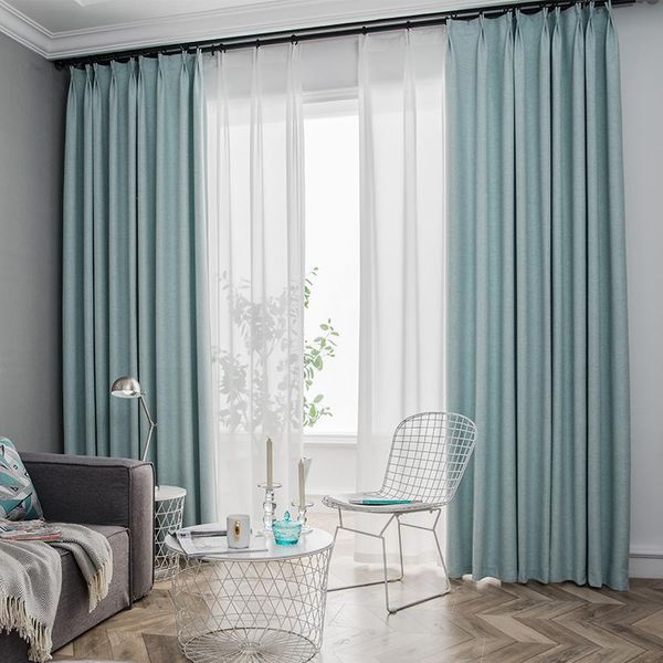 

elegant simple curtain fabric kitchen thicken blackout bedroom art cotton linen cortinas cocina home accessories dk50ct & drapes