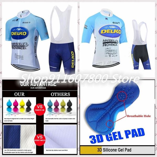 

delko team summer short sleeve cycling jersey bib shorts sets mountain bike clothes breathable outdoor sportwear s21022205 racing, Black;blue