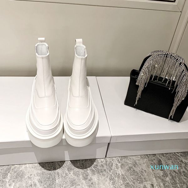 

newstyle genuine leather smoke tube boots 2021 black bottom women girl platform knight shoes fashion boot