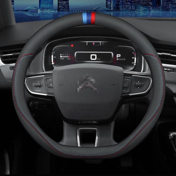 

steering wheel covers carbon fiber cow leather cover for c4 aircross c5 c3-xr picasso c6 2021