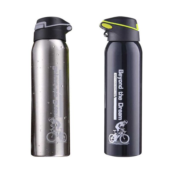 500 ml Fahrrad Wasser Flasche Mountainbike Reiten Fahrrad Wasserkocher Doppel Edelstahl Thermos Tasse Trinken Flasche Isolierung Flasche Y0915