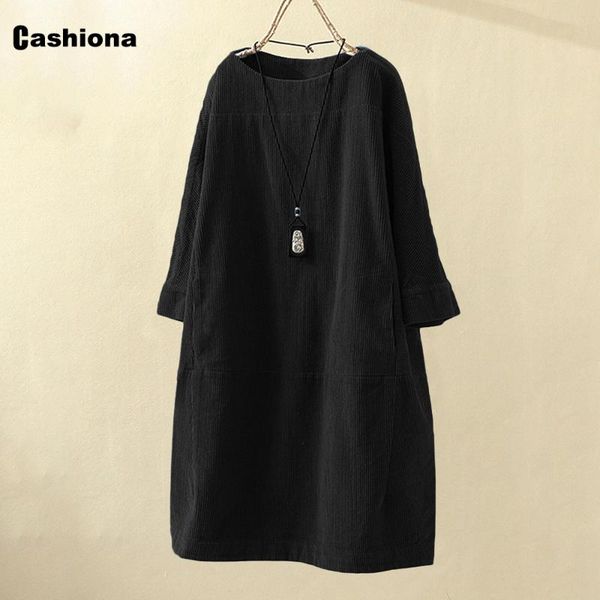 

casual dresses vintage 2021 summer mini dress short retro plus size 5xl women three quarter sleeve linen robe femme clothing, Black;gray