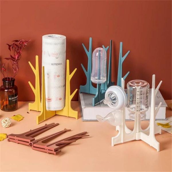 

kitchen storage & organization 1pc bottle drying rack baby feeding bottles drain pacifier cleaning dryer drainer creative tree branch holder