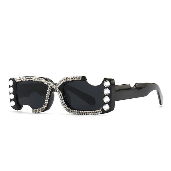 

sunglasses 2021 european and american diamond-studded modern retro men's women's ins style all-match uv400, White;black