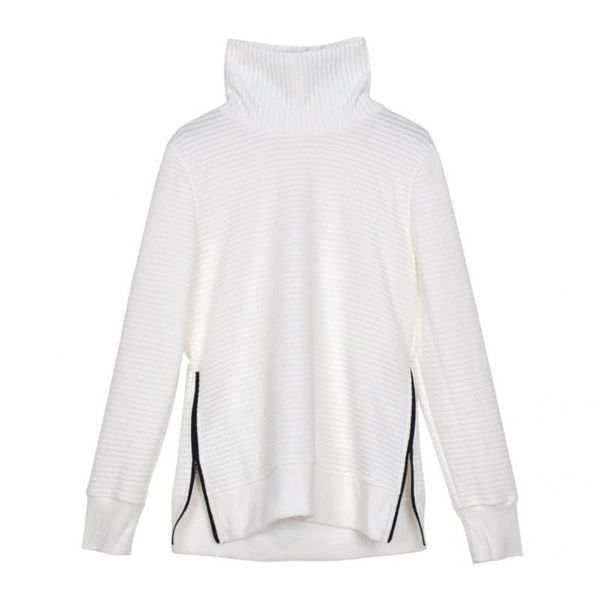 

women's hoodies & sweatshirts winter fashion women high collar sweatshirt long sleeve casual pullover knitted warm lady clothing, Black