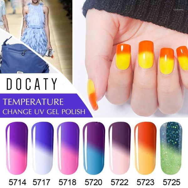 

docaty emales temperature changing chameleon 7ml gel nail polish long lasting semi permanent primer for nails1, Red;pink