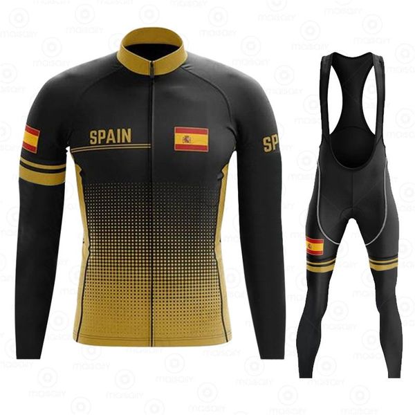 

racing sets spian spring cycling jersey 2021 bike autumn long sleeve clothing ciclismo bicycle clothes triathlon set, Black;blue