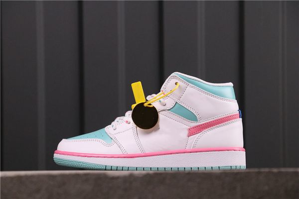 

high version jumpman 1 mid gs number pink shoes women basketball designer trainer chaussures good