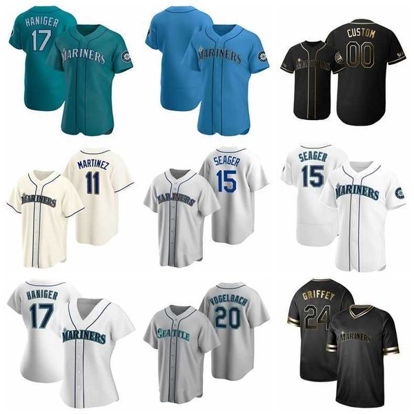 

new baseball 51 suzuki ichiro jersey 24 ken griffey 11 edgar martinez 34 felix hernandez alex rodriguez men lady youth flexbase cool base, Black
