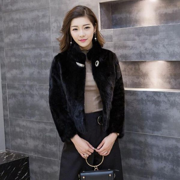 

women's fur & faux 2021 real natural genuine mink coat women fashion jacket lady outwear overcoat custom any size wsr245, Black