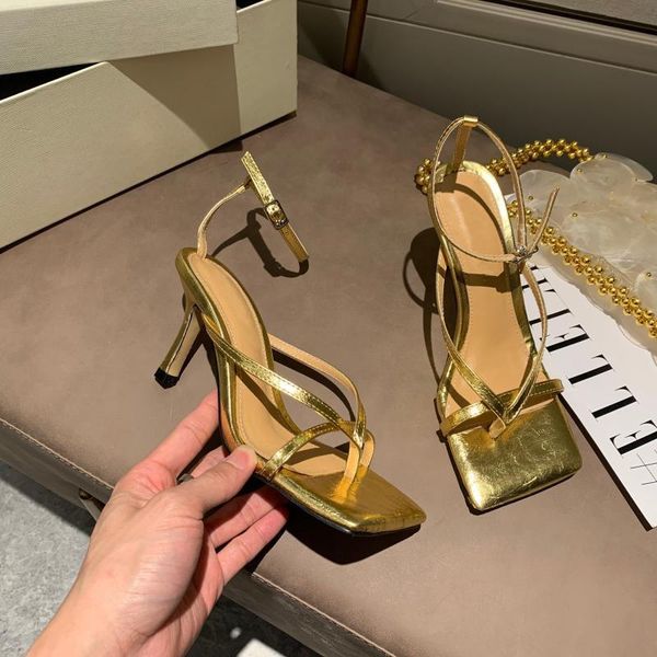 

ankle strap women sandals fashion brand thin high heel gladiator sandal shoes narrow band party dress pump, Black