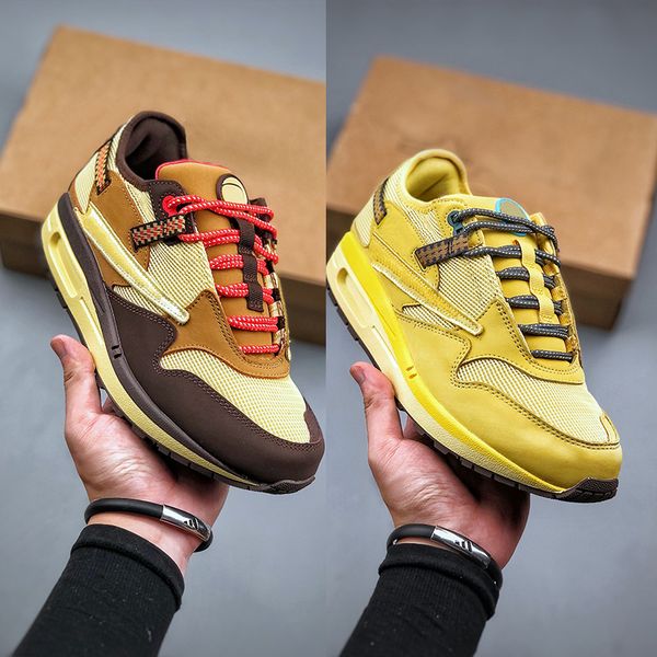 

shoes running designer running 87/1 scotts cactus jacks wheat lemon drop baroque brown chile red outdoor sports luxury design travis sneaker, White;red