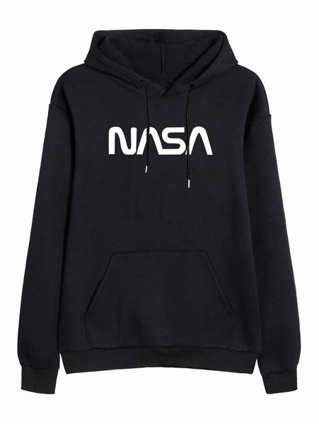 

letter graphic thermal lined drawstring hoodie n7z8#, White;black