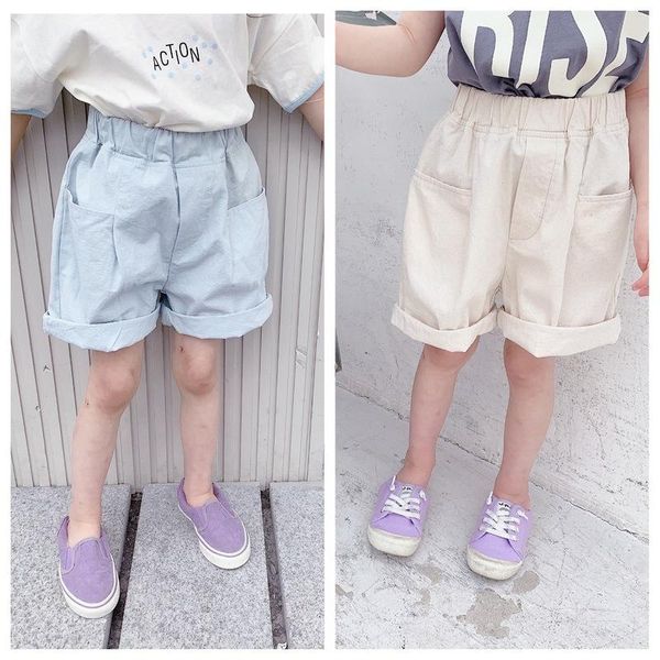 

shorts 2021 children summer washed cotton denim, Black
