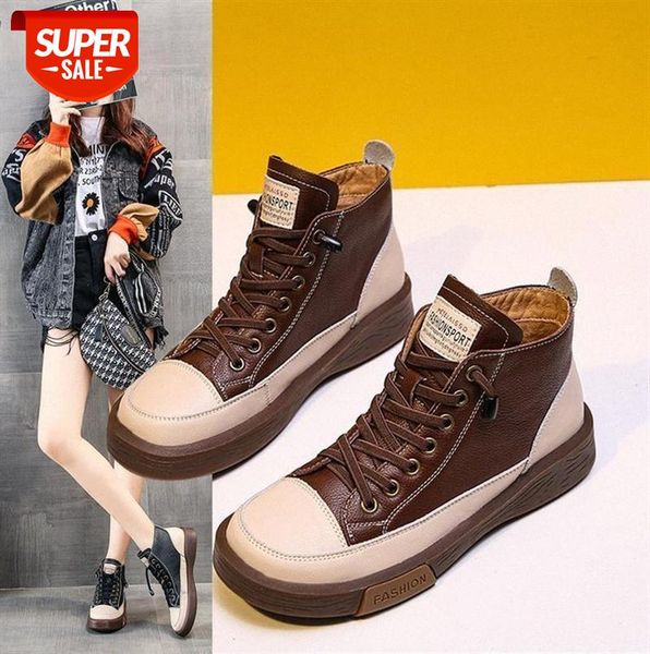 

european station retro high-shoes female ins tide plus velvet flat bottom all-match thick-soled casual cotton #ty0l