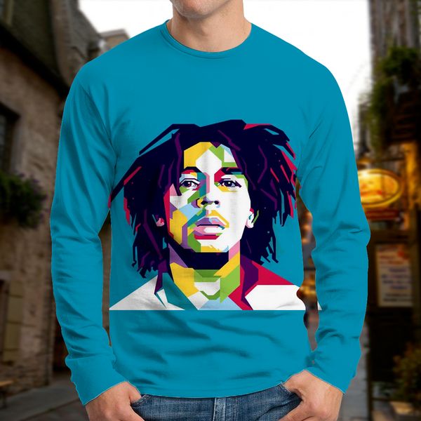 

men's braided rock oil painting men's printed 3d t-shirt street wear round neck high-quality long-sleeved xl printing daily top, White;black