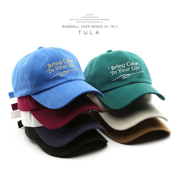 

hats & caps korean style japanese womens fashion classic letter embroidery curved brim peaked cap outdoor travel sun shade male baseball cap, Blue;gray