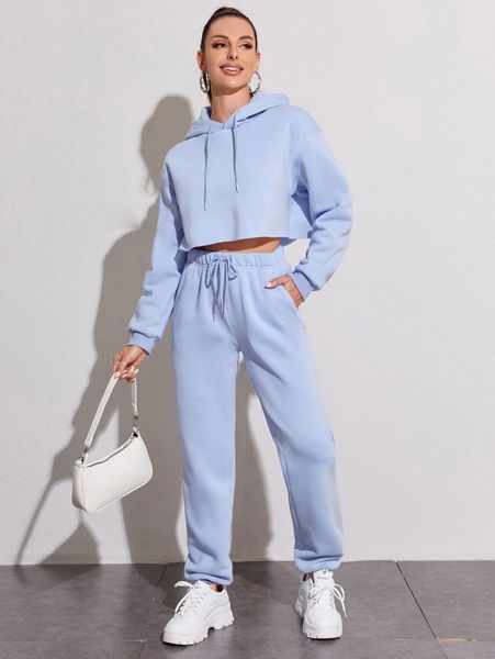 

thermal lined drawstring hoodie with joggers x8sg#, White