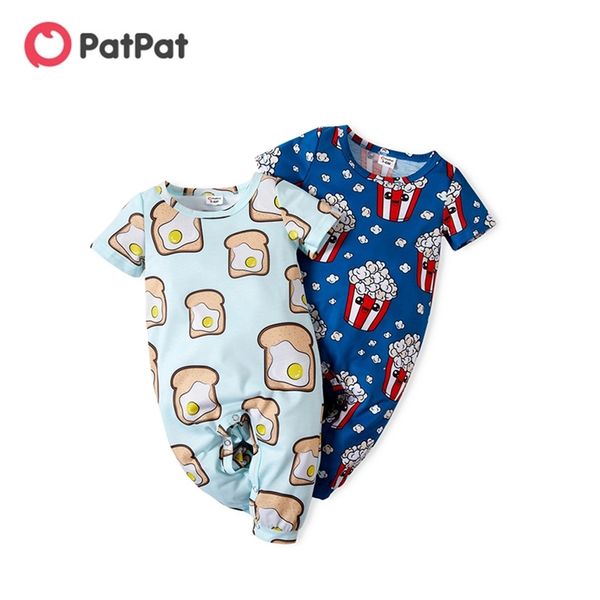 

baby boy cute food pattern jumpsuits 210528, Blue