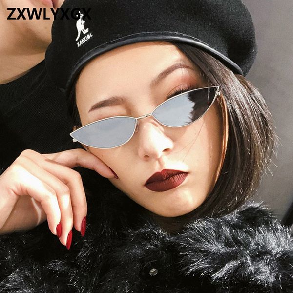 

lx brand zxwlyxgx new fashion sunglasses women metal retro colorful transparent small colorful cat eye sunglasses uv400, White;black