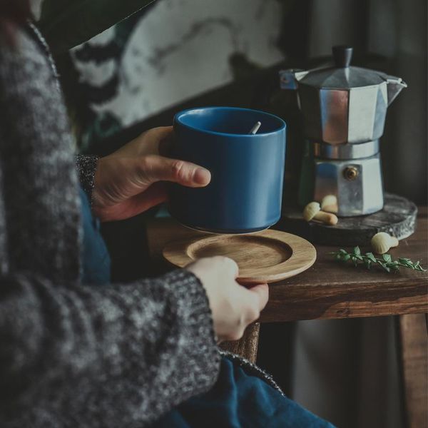 

cup round wood drink heat insulation mat wooden mug table placemat kitchen accessories mats & pads