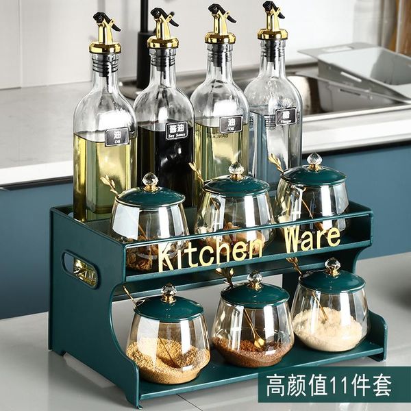 

storage bottles & jars spice box knife holder set glass oil can jar bottle plastic containers with lids kitchen