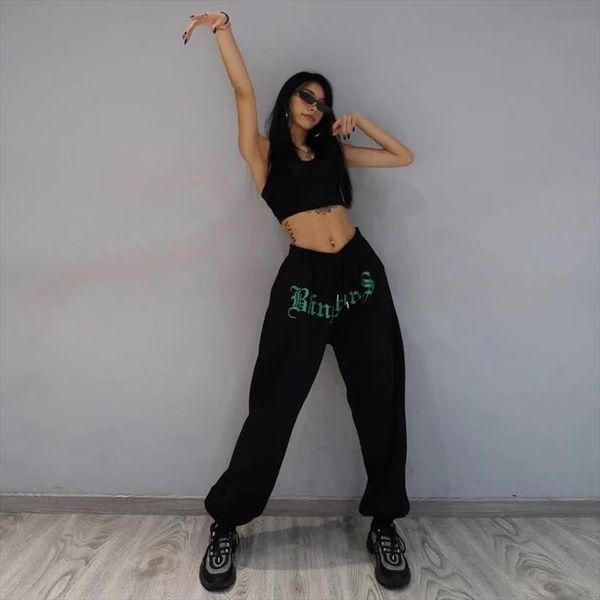 

jogging sweatpants harajuku gray women capri gothic loose light black spring fashion oversized, Black;white