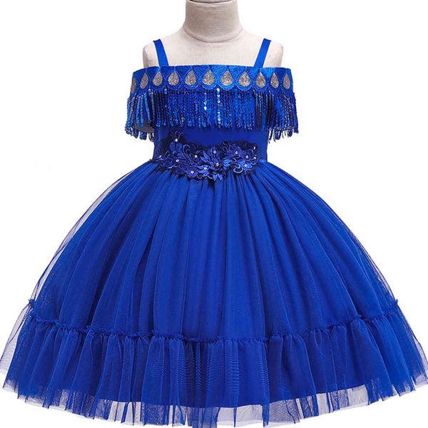 Kinder-Quastenkleid für Mädchen, Hochzeit, Perlen-Blumenkleid, Baby-Mädchen, Prinzessin, Party, Festzug, formelles Kleid, Abschlussball, Geburtstag, Robe Fille G1129