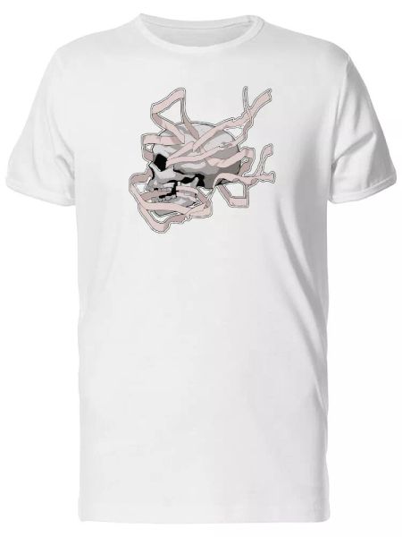 

cool retro skull, grunge men's tee -image by shutterstock, White;black