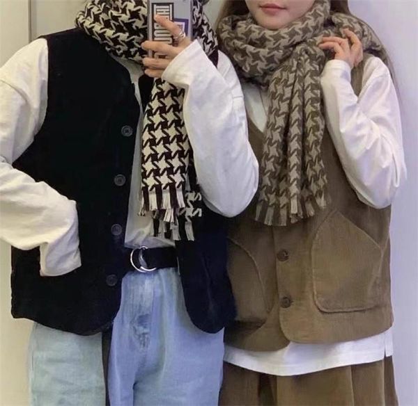 

scarves royalmaybe plaid imitation cashmere autumn and winter women's warm scarf ladies shawl dual-use factory direct wholesale, Blue;gray