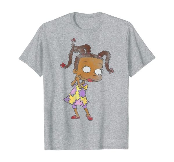 

rugrats susie cute pose watercolor portrait graphic t-shirt, White;black