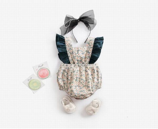 

rompers baby girl floral romper cotton one piece jumpsuits for summer clothes just include romper 0-3y e8041 h7ye, Blue