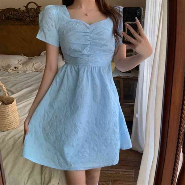 

women elegant sweet fairy mini dress summer korean back bow kawaii bandage a-line party 210519, Black;gray