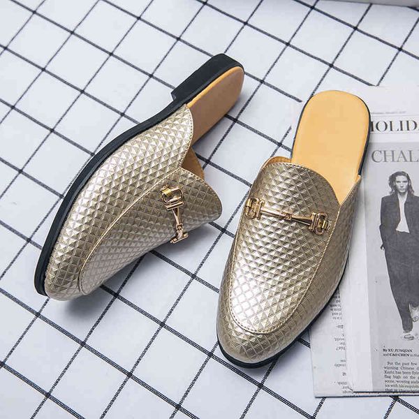 

dress shoes verÃ£o homem meia chinelos de ouro juventu casual calÃ§ado meta arrastar apartamentos mais tamanho 38-46 sapatos masculinos couro, Black