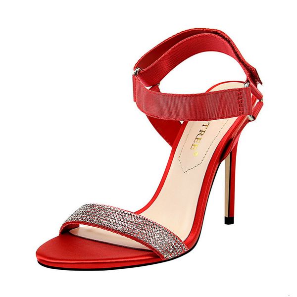 

sandals ankle strap heel women summer sandals woman high ladies shoes, Black