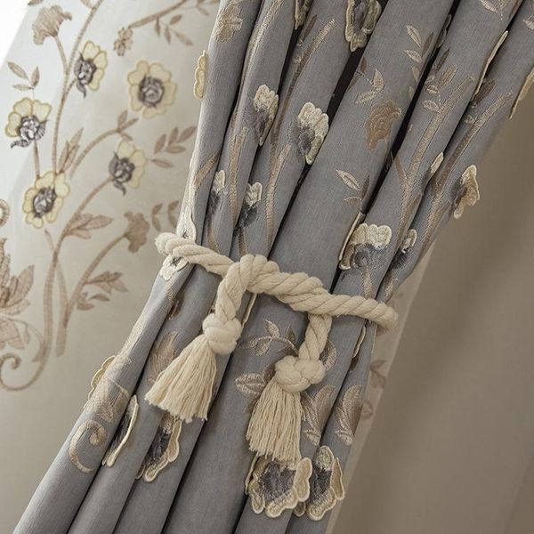 

curtain & drapes modern simple embroidery high shading french window curtains for living dining room luxury bedroom