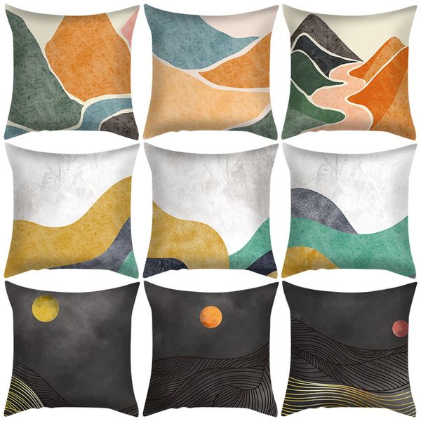 

coloured drawing or pattern design pillowcase household sofa cushion cover