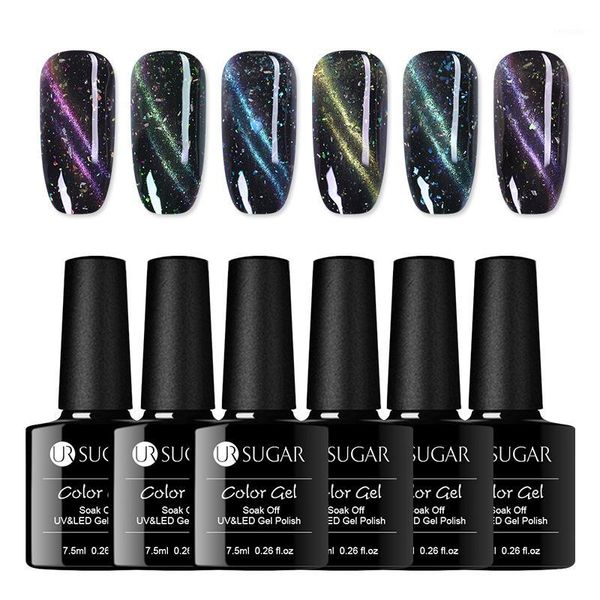 

nail gel sugar glow glitter magnetic magnet cat eye nails polish soak off uv led varnish art lacquer 7.5ml1, Red;pink