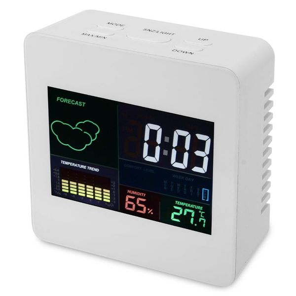 

desk & table clocks home digital lcd display backlight alarm clock 12/24 format with weather forecast temperature humidity calendar wireless
