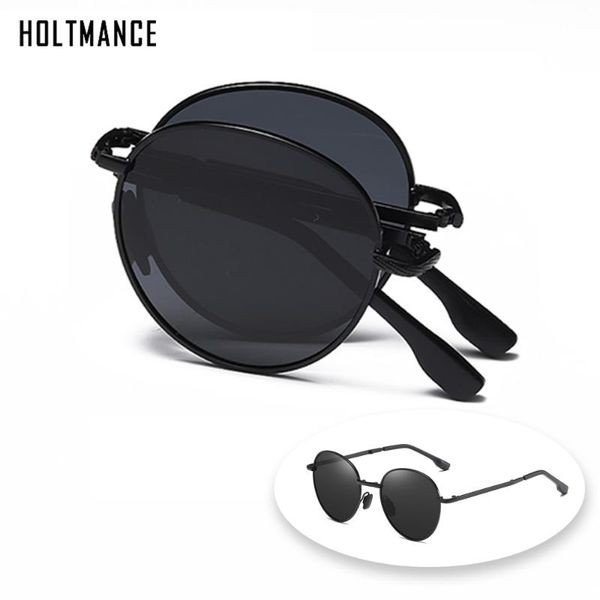 

sunglasses holtmance 2021 trending square black folding polarized women light mirror blue fold shades titanium alloy sun glasses, White;black