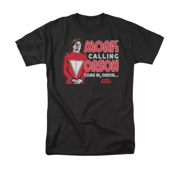 

mork & mindy mork calling orson tv show t-shirt sizes s-3x new, White;black