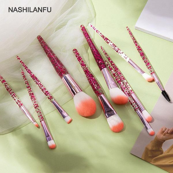 

makeup brushes colorful brush set glitter shinny crystal foundation blending power cosmetic beauty make up tool kit