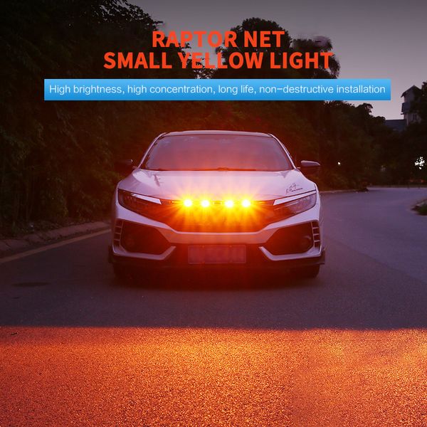 Luci di marcia diurna Lampada stile Raptor Segnale di avvertimento di emergenza Luce per auto Griglia stroboscopica Testa LED Mini lampada flash