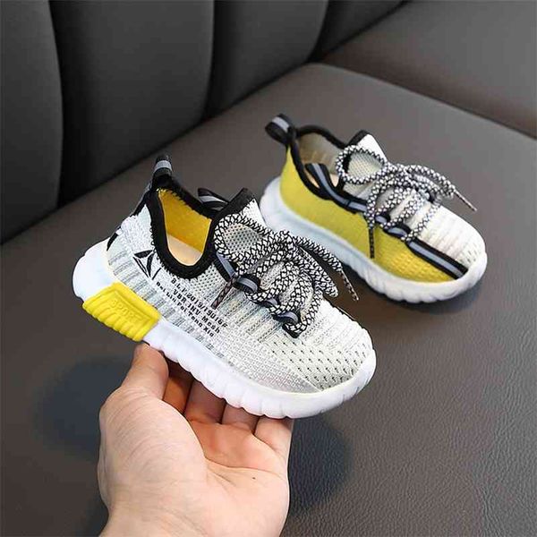 

new autumn boys girls sport breathable infant sneakers soft bottom non-slip kids shoes 210329, Black