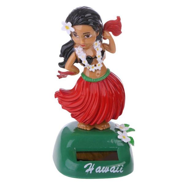 

interior decorations 1pc car ornaments hawaii girl hula shaking head toy solar powered auto 40gf