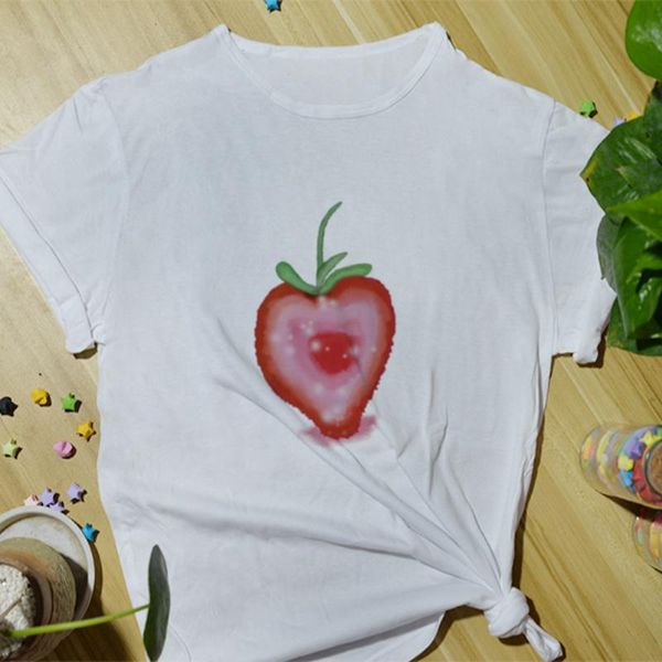 

women's t-shirt summer daily casual women cotton fashion tees funny print cartoon cute basic short sleeve o-neck t-shirts for, White