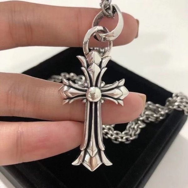 

design jewelry croquet double cross pendant men's and women's necklaces, Black